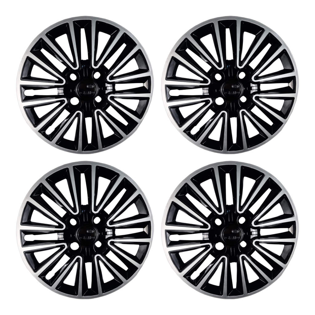 Calota Aro 14" cor Preto/Prata Modelo Sport Peugeot 2025 Jogo c/ 4 Calotas Grid - 411CB-PBP-E