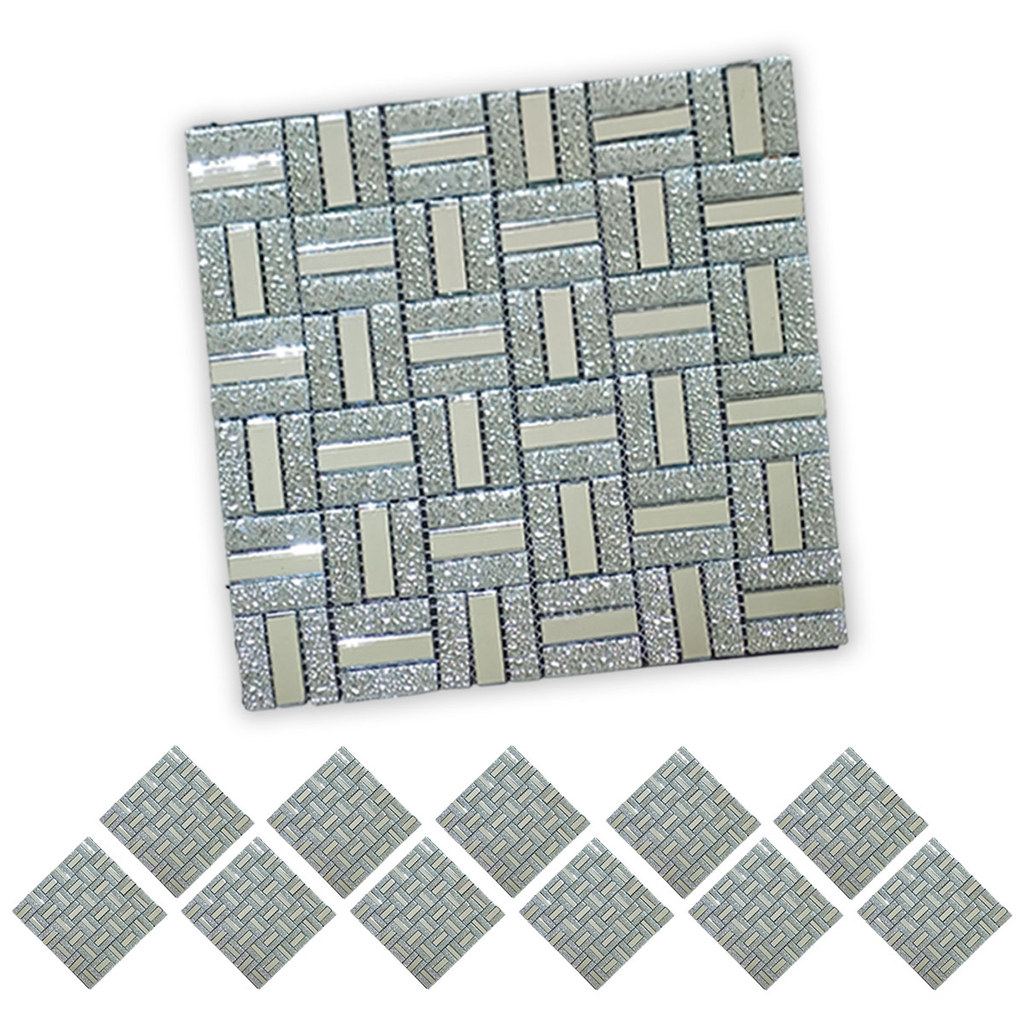 Pastilha De Vidro Kit 11 Uni Adesiva Parede Sala Cozinha Banheiro Decorativa Facil Aplicacao Moderna Requintado Reforma