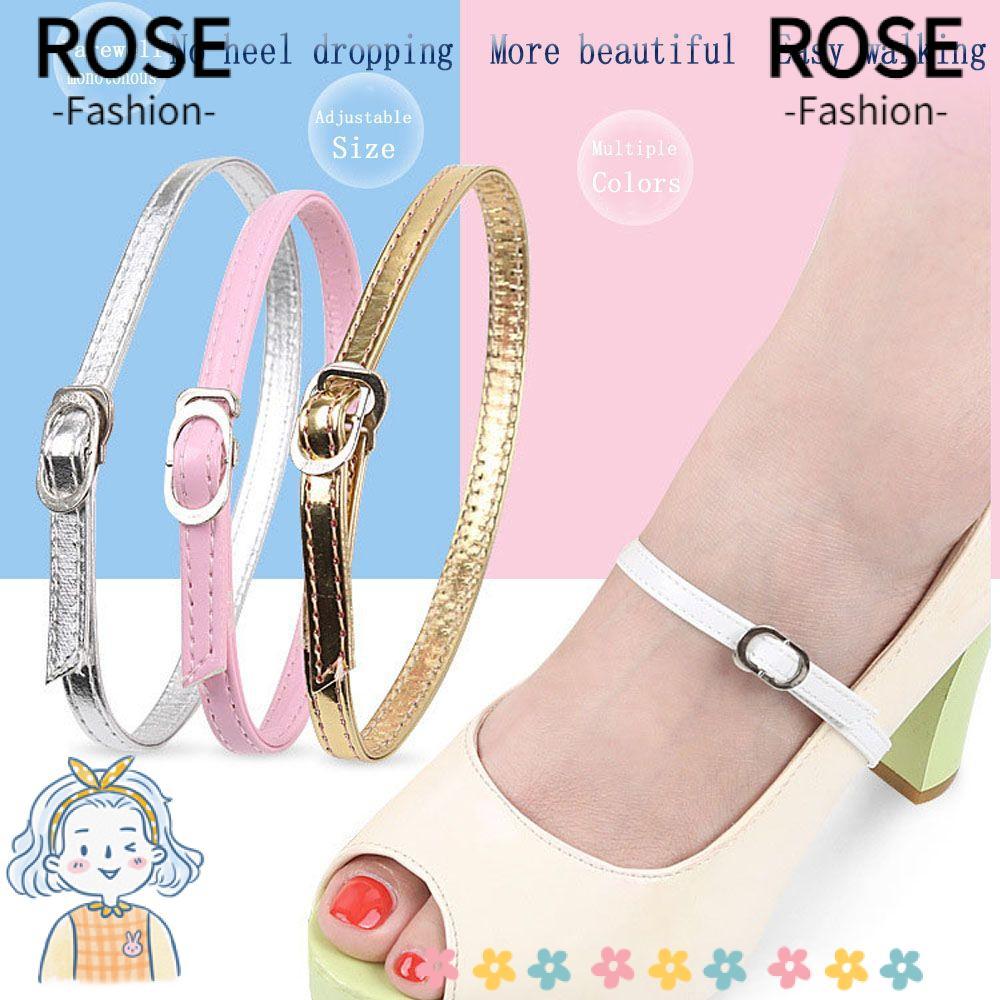 ROSEGOODS Pacote Cadarço Beleza Adereços Acessórios Para Sapatos De Couro PU Com Travamento De Salto Alto