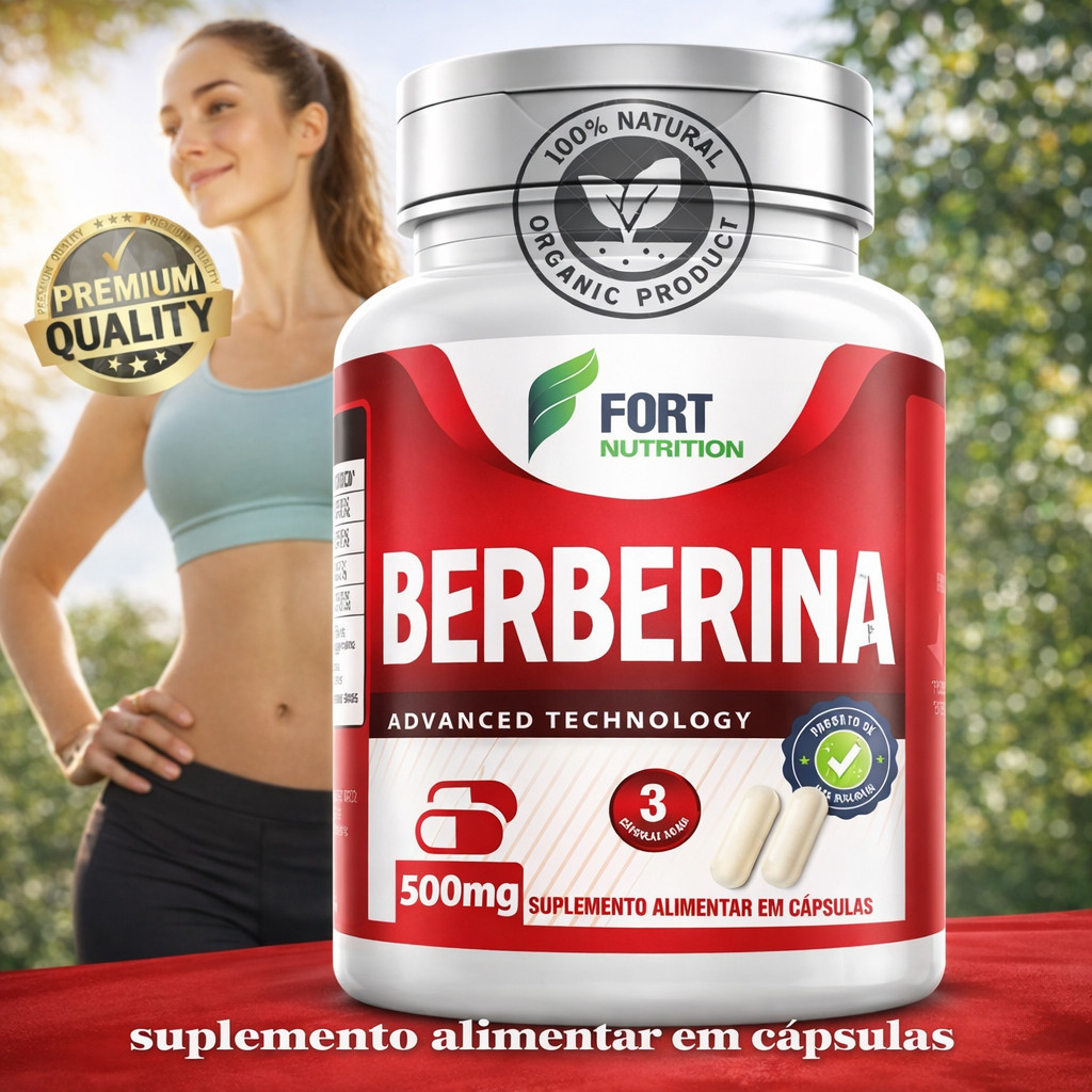 Berberina 500mg 120 Cápsulas - Suporte Ao Equilíbrio Metabólico. Envio Imediato.