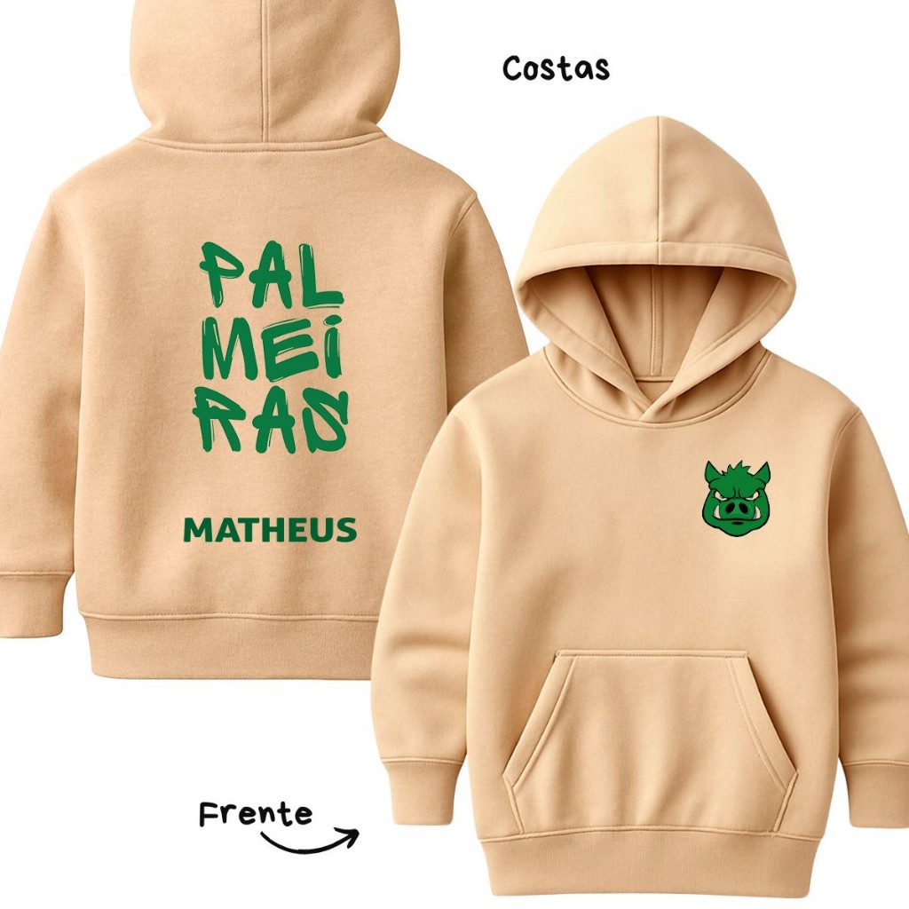 Moletom Palmeiras Personalizado Com Nome Blusa De Frio Verdão Com Nome Agasalho Adulto Unissex