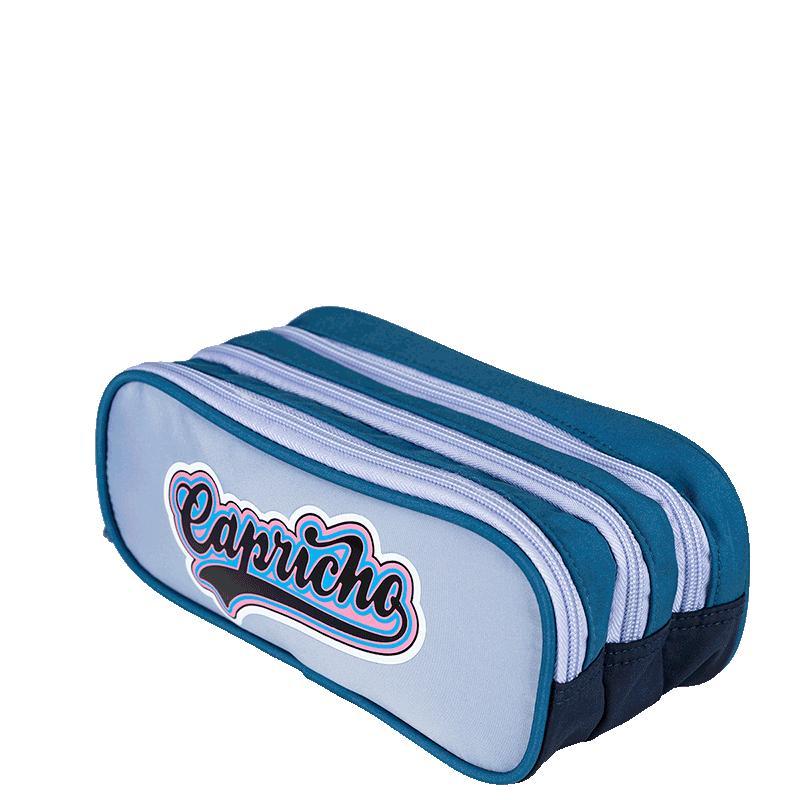 Estojo 3 Compartimentos Capricho Class Cosmic Patches - Azul · foto 2