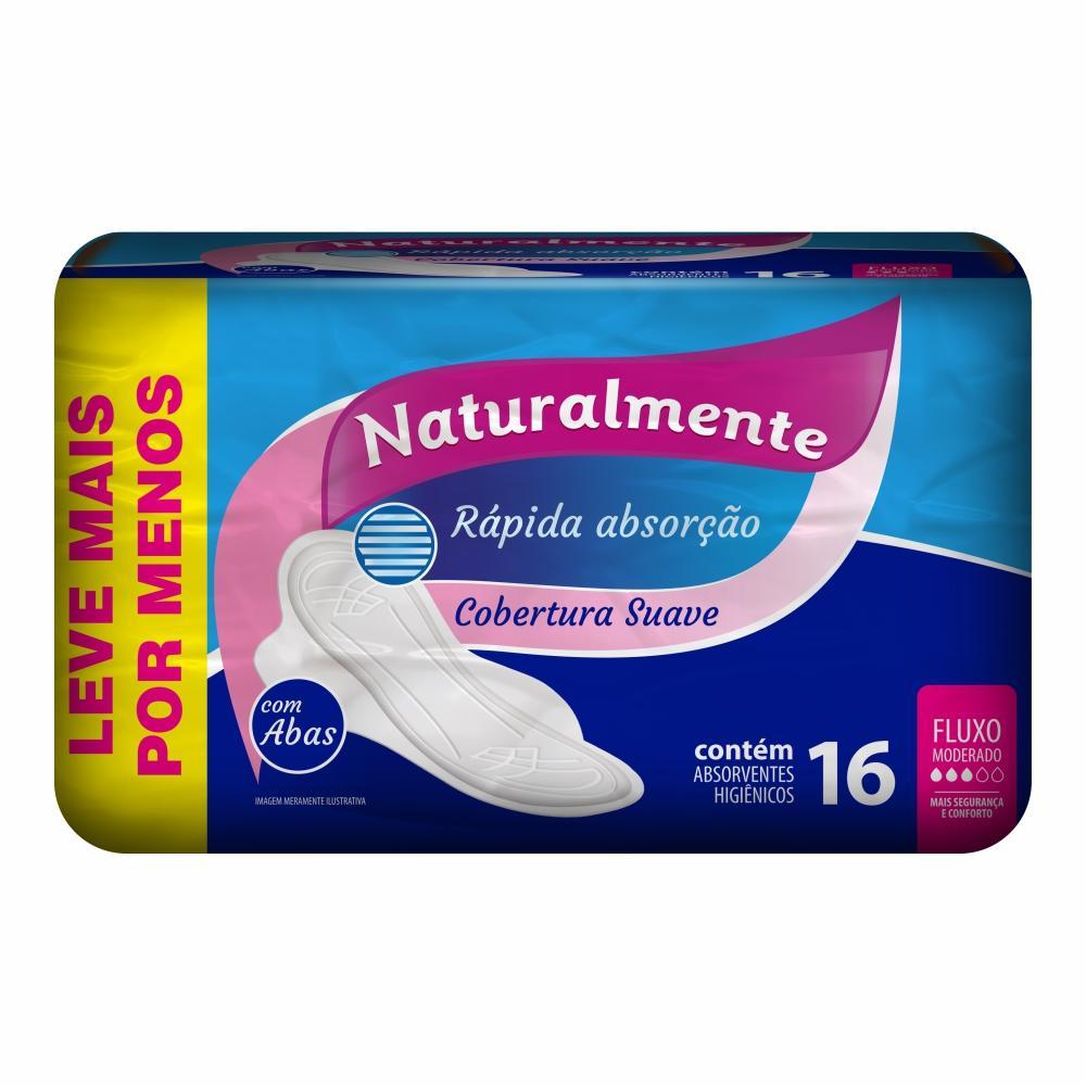 Absorvente Feminino Naturalmente Mais Conforto c/ abas 16 unid.