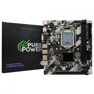Placa Mãe Pure Power H61M-PW, Chipset H61, Intel LGA 1155, M-ATX, DDR3, PP-MB-I61MD4 em Oferta na Shopee