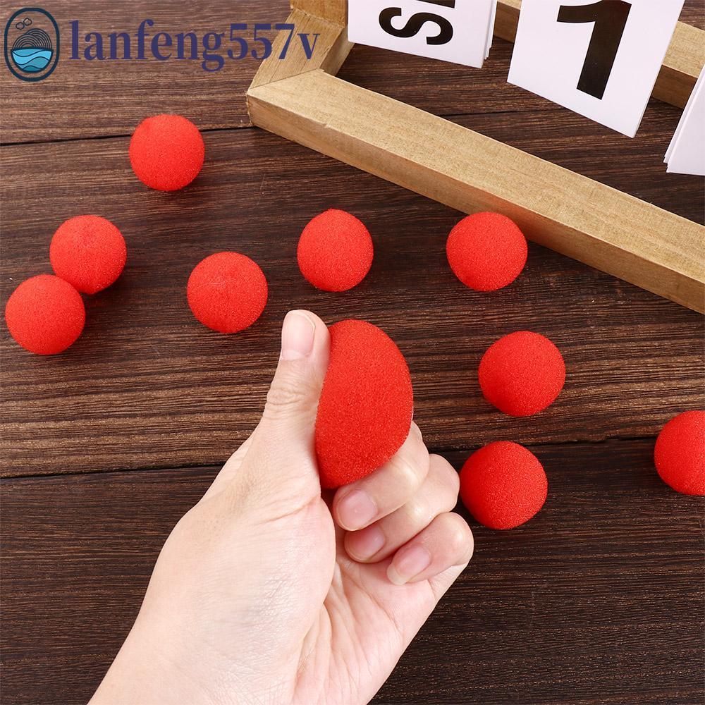 LANFENG Bola De Esponja Mágica , 10 Peças , 2.5cm/3.5cm/4.5cm , Esponjas Grandes Circulares , Close-Up , Vermelho Mágico
