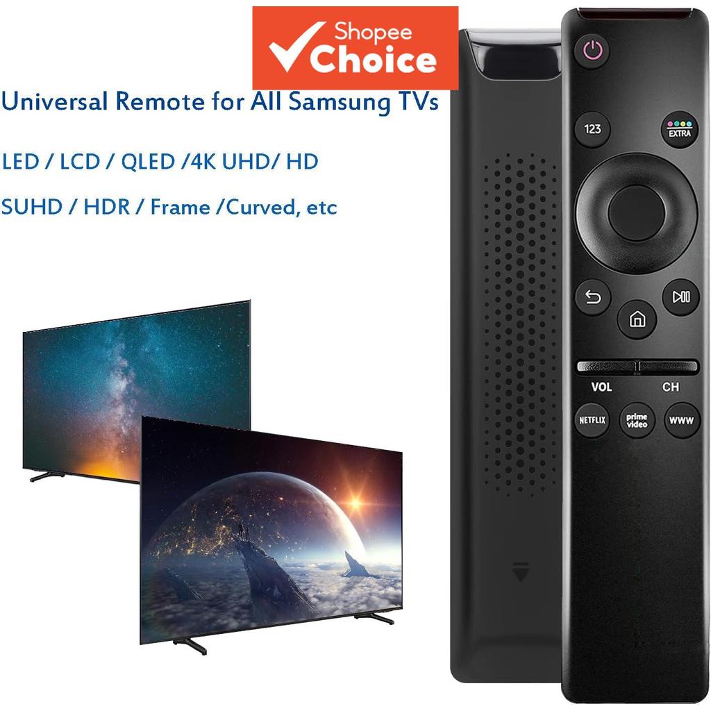 Novo Controle Remoto Universal para TVs Sam*sung LED QLED UHD SUHD HDR LCD HDTV 4K 8K 3D Smart com Botões Netflix Prime