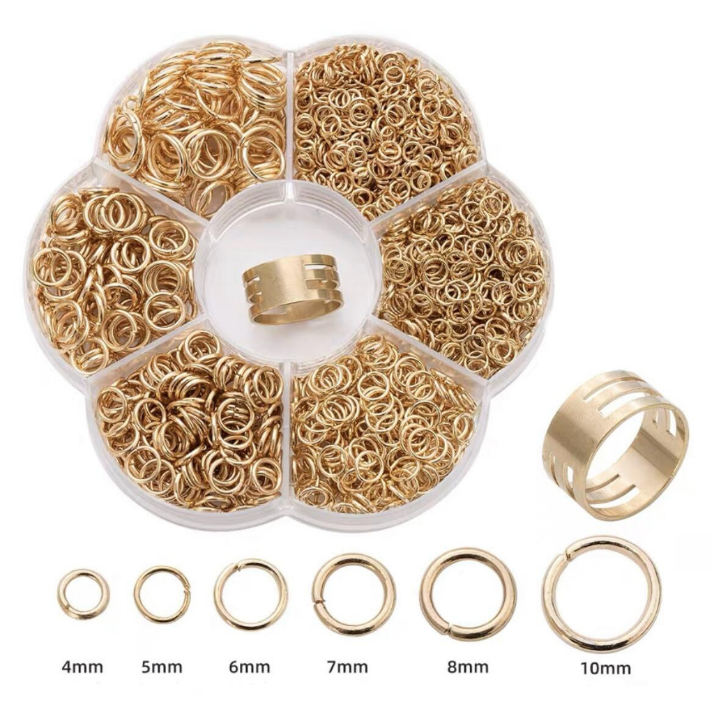 Kit de Argola Elo Metálica 1400pcs Materiais para Fazer Joias e Pulseiras de Moda