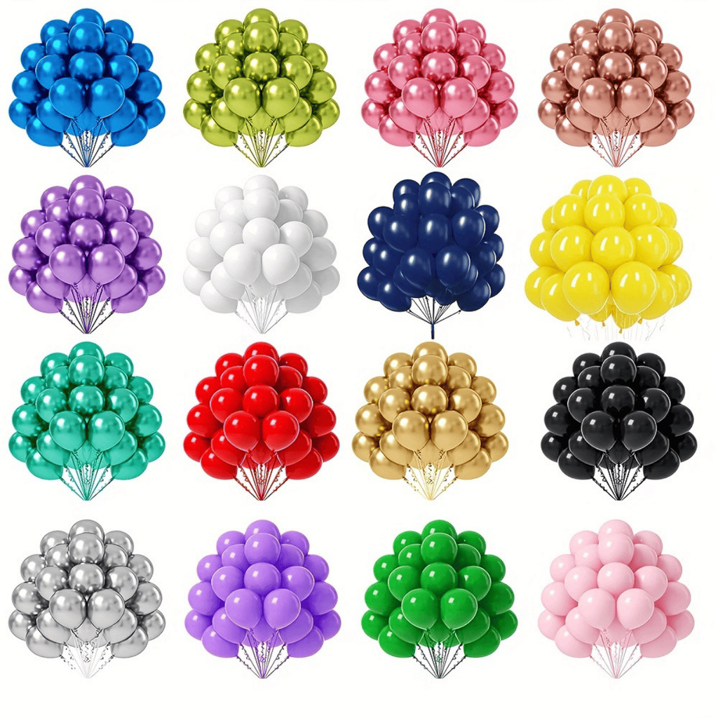 Kit 10/25/50/100 Balões Metalizados Nº 10 – Bexigas Brilhantes para Festa, Painel e Decoração de Eventos