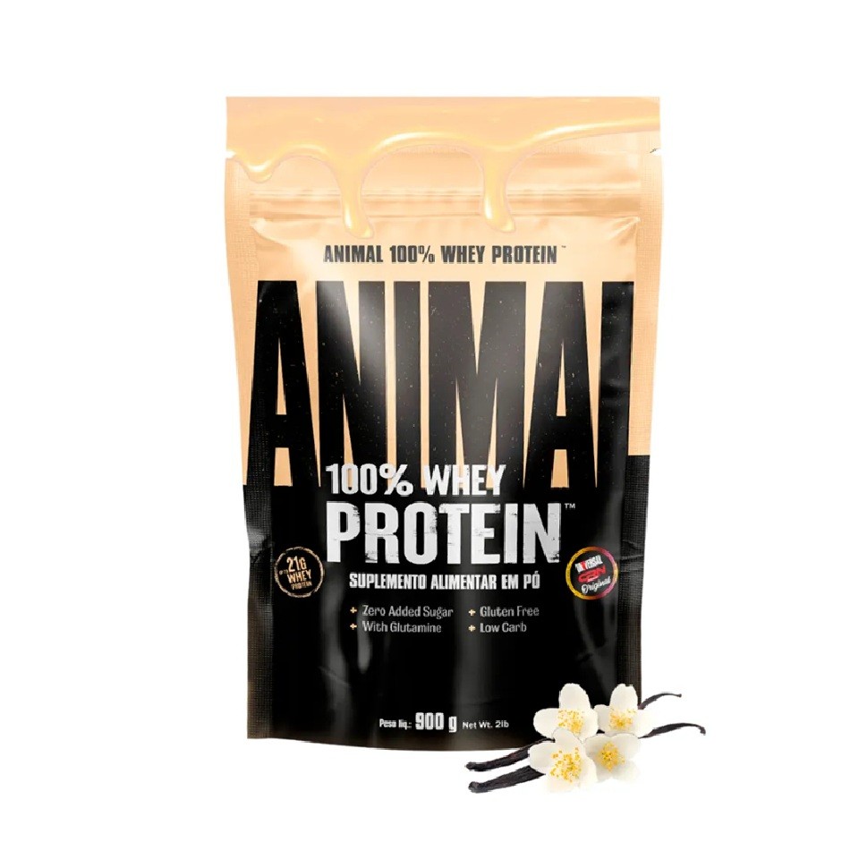 Whey Protein Animal Universal Nutrition 900g Proteína BCAA Massa Magra Profissional