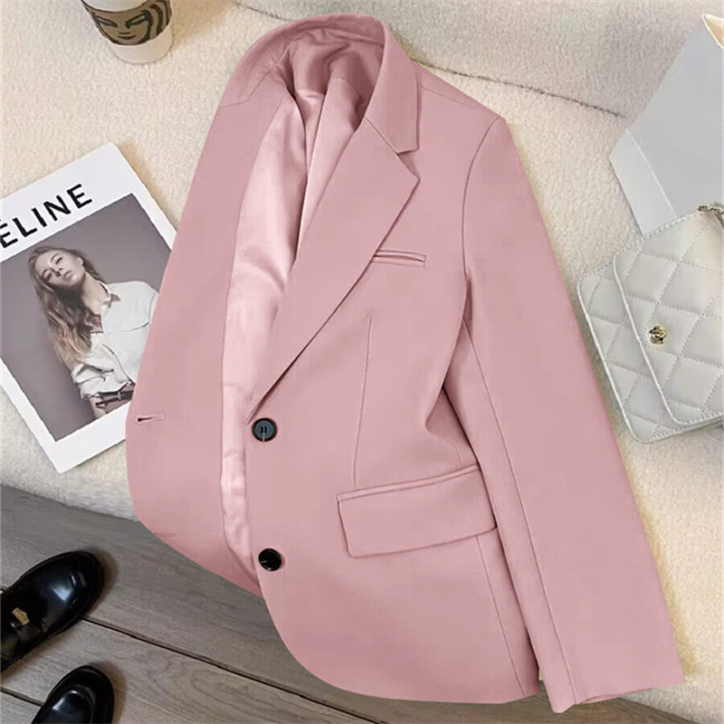 Feminino rosa pequeno terno Design jaqueta novo estilo versão coreana elegante tamanho grande Casual terno topo