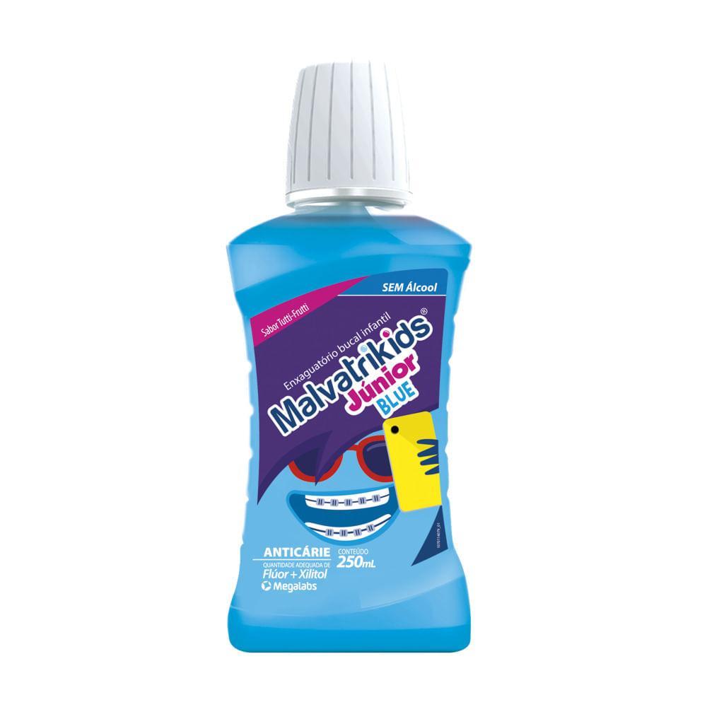 ENXAGUANTE BUCAL INFANTIL MALVATRIKIDS JUNIOR BLUE SABOR TUTTI-FRUTTI 250ML