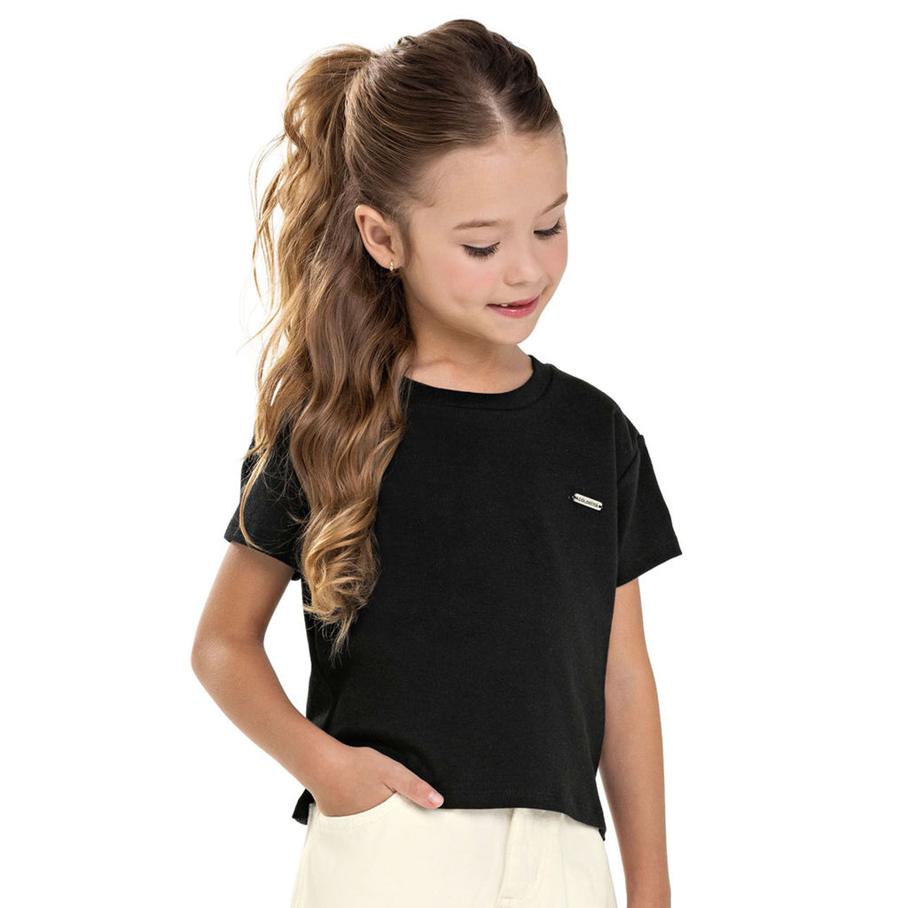 Blusa Infantil Menina Suedine Colorittá Preto