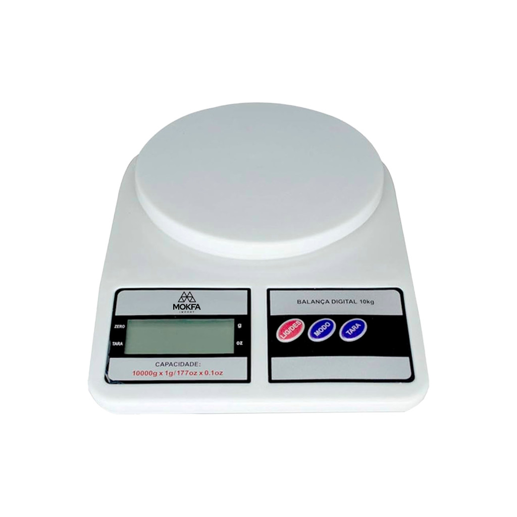 Balança Digital Precisão Eletrônica 10kg Branca Multifuncional Culinária Fitness Viagem Cozinha Mesa
