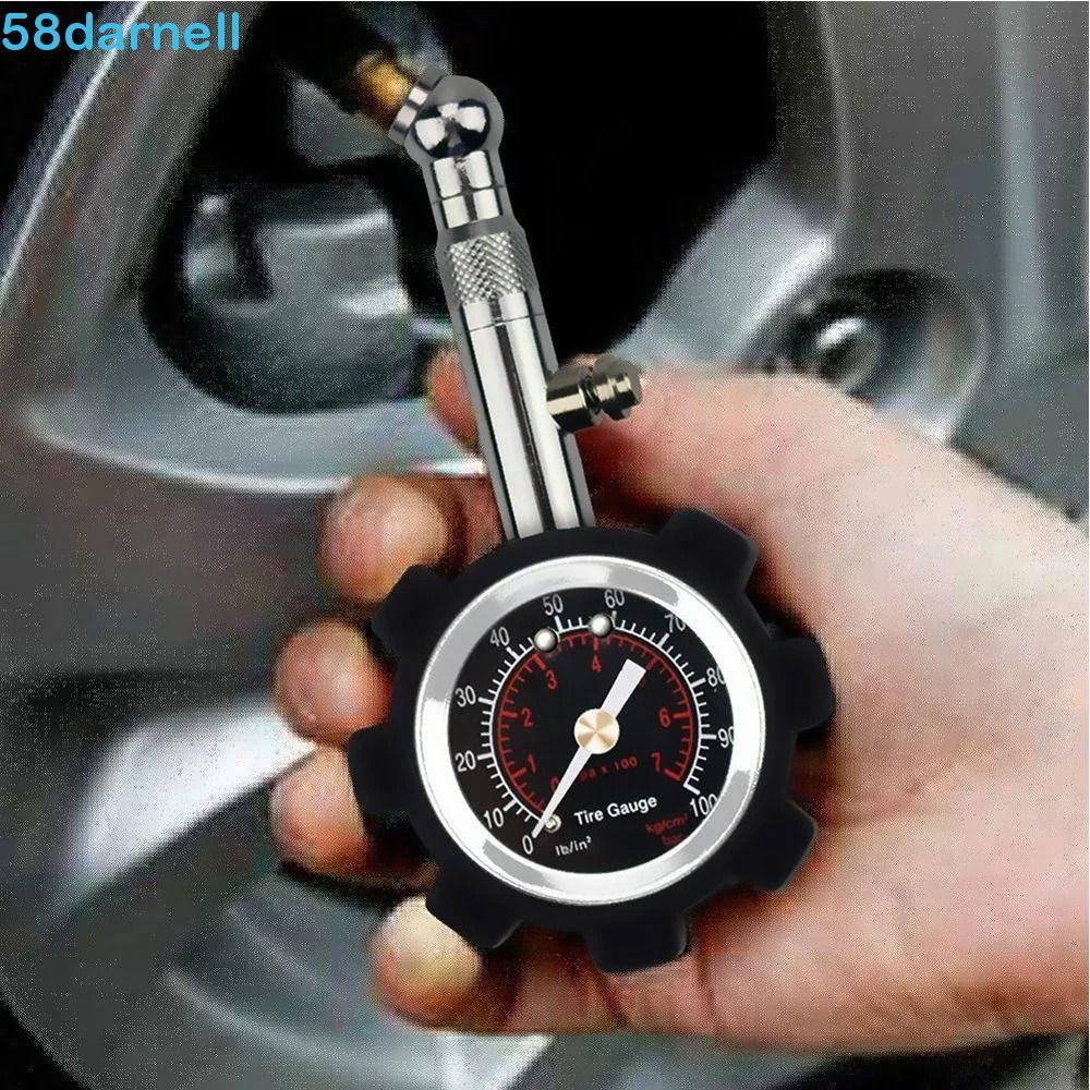 Medidor De Pressão Dos Pneus DARNELL , De Ar Com Função De Redefinição De Capa Protetora De Borracha , 0 ~ 100 PSI