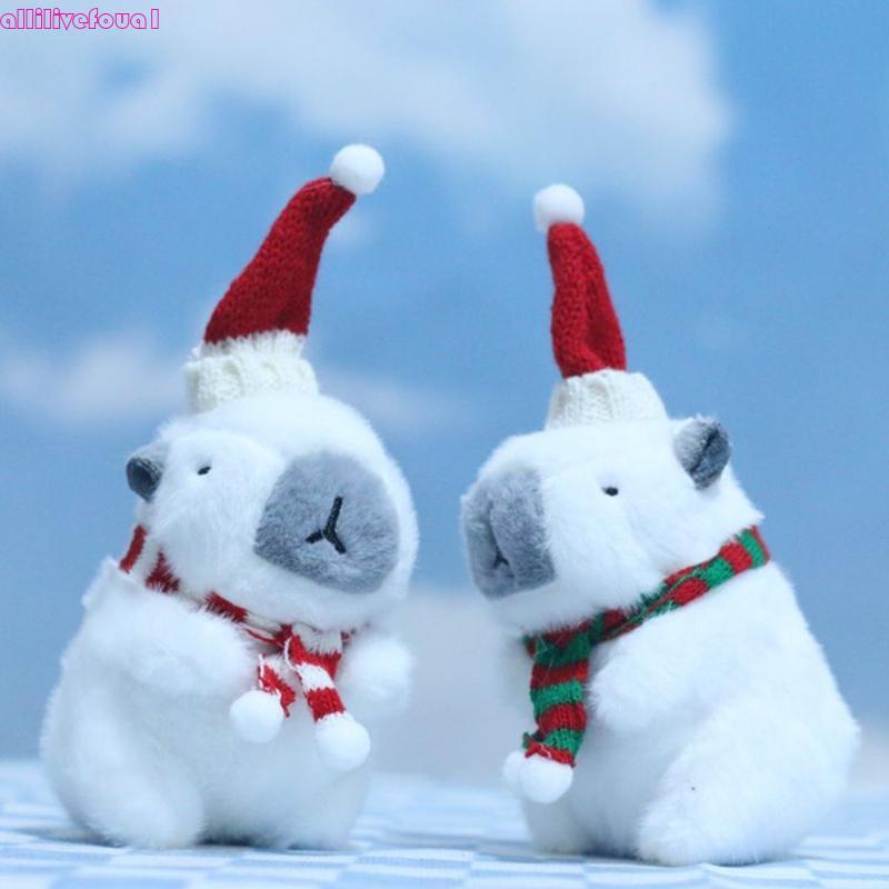 allilivefoua1 Cuteness Capivaras Chaveiro Pelúcia Enfeite Natal Pingente Macio Bolsa Elegante P