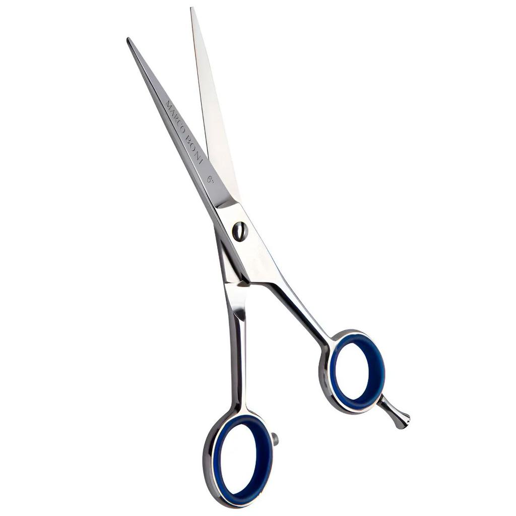 Tesoura Profissional Marco Boni Fio Liso 6" Polegadas Aço Inox Apoio de Dedo Removível