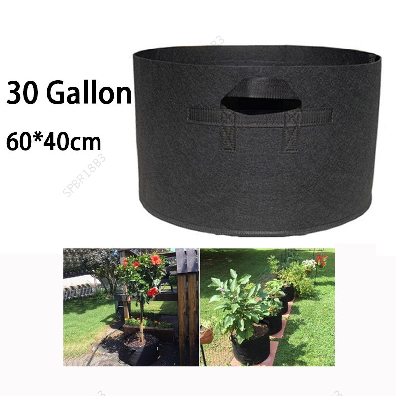 Pote De Tecido À Mão 30 Galões Jardim Planta Crescer Sacos Legumes Crescente Frutas Plantas Ferramentas Jardinagem BR18B