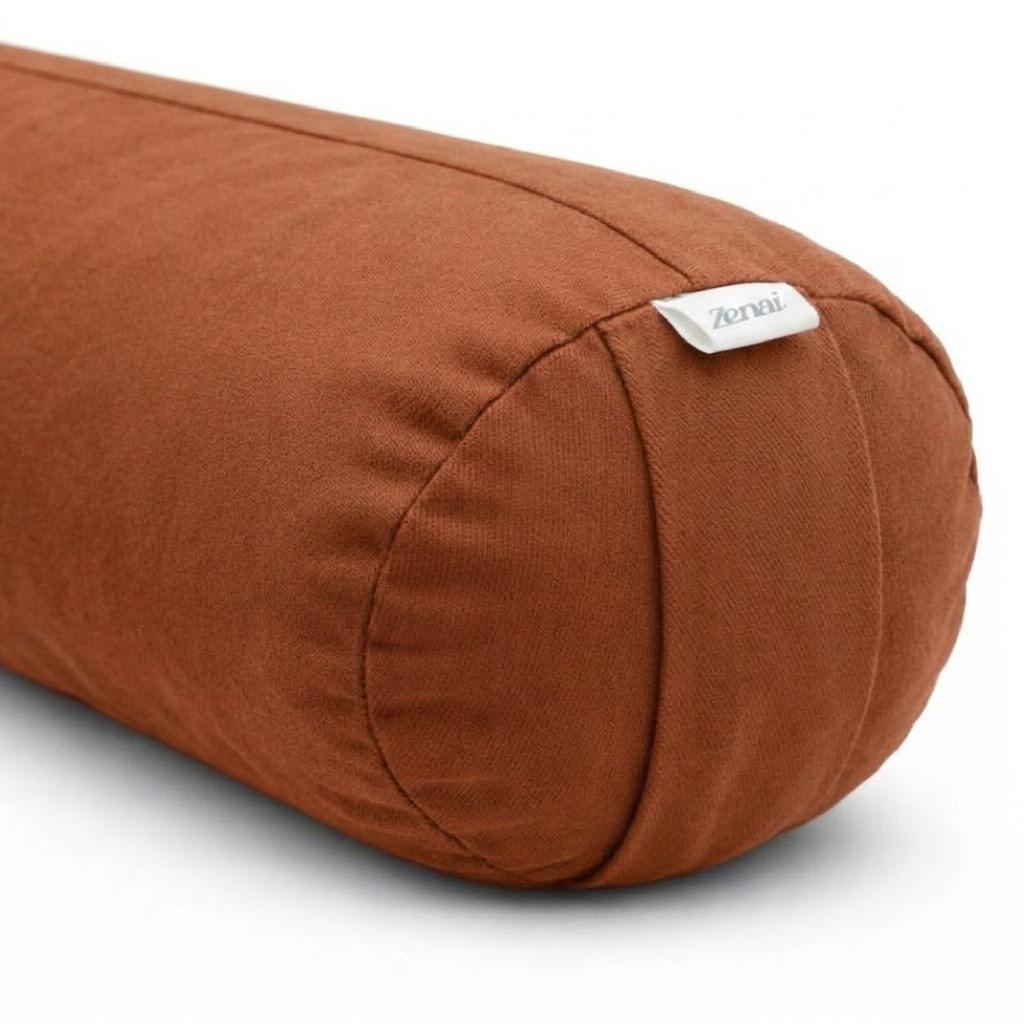 Imagem Bolster Yoga Fit Pilates Conforto Zenai Marrom Canela 38cm