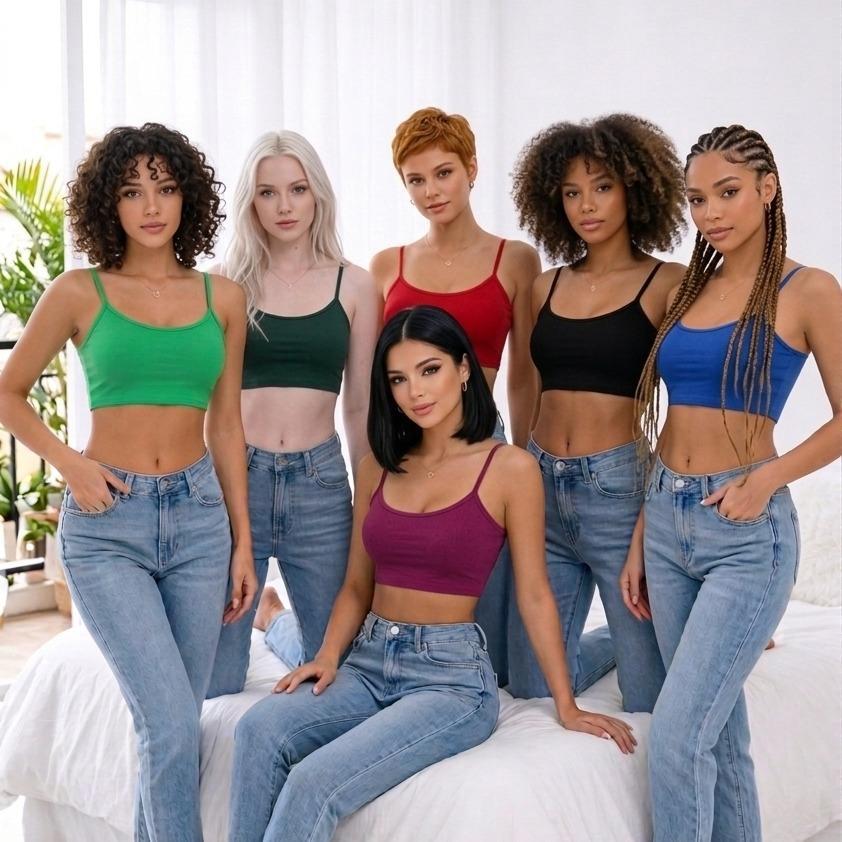 Crop Top de Alcinha top casual verão praia piscina confortável sortido