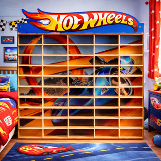 Estante Porta Hot Wheels Para 50 Carrinhos Mdf Adesivado em Oferta na Shopee