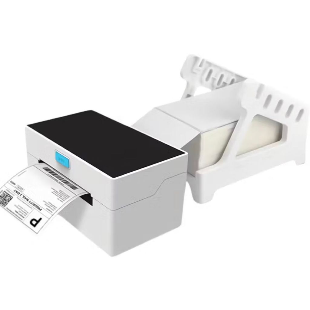 Imagem Impressora Termica Etiquetas Adesivas Branco Portatil USB COM SUPORTE