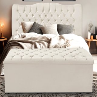 Kit Cabeceira e Calçadeira Dunas Casal 140 cm - Bege Claro em Oferta na Shopee