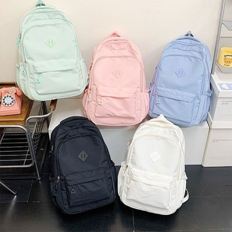 Mochila Escolar Com Estojo De Grande Capacidade Para Estudante Feminina Masculino Nylon Impermeavel — imagem 2 de 2