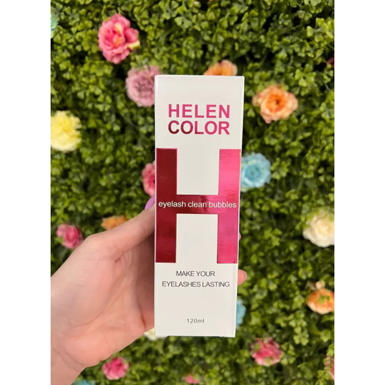 Espuma de Limpeza de Cílios Helen Colors 120ml para Alongamento e Uso Diário Higienização Profunda