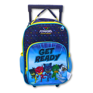 Mochila Infantil PJ Masks com Rodinhas e Carrinho – Conforto e Organização para a Escola