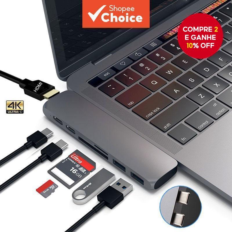 Estação De Acoplamento Tipo C Hub Para HDMI 4K Thunderbolt 3 Leitor De Cartão SD Com Slot TF macbook Pro 13 15 16/Air 13