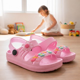 Sandalia Papete Infantil Menina Flores Borboleta Delicada Fofa Leve Confortável Macia em Oferta na Shopee