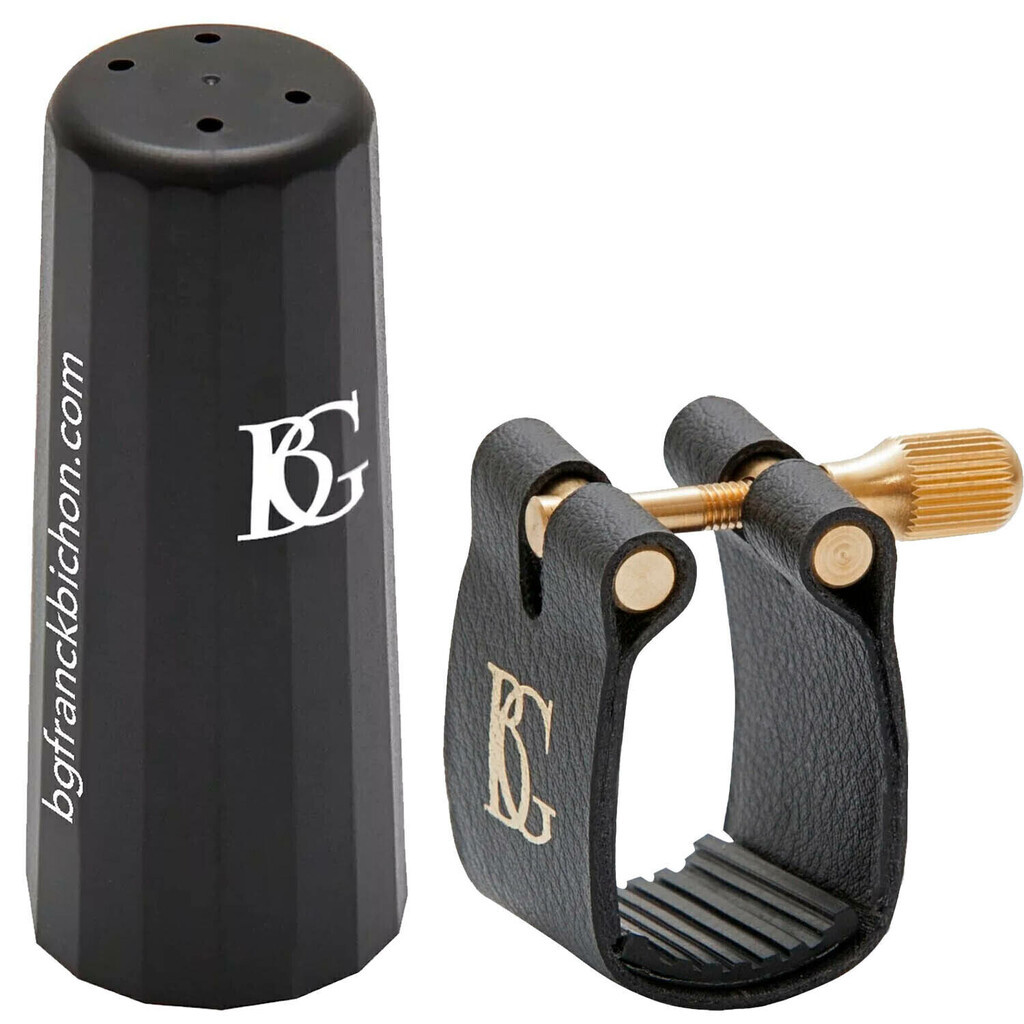 Abraçadeira e Tampa Boquilha Sax Tenor BG Mod. L13 Standard Ressonador Borracha