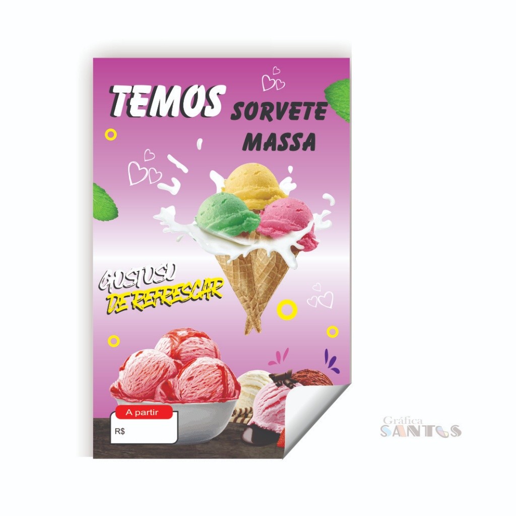 Adesivo/Cartaz pronto tema: Sorvete / Picolé CTZ 424 - Arte Pronta