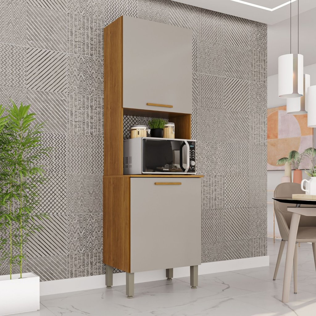 Paneleiro Torre Quente 2 Portas Bella Cinamomo/Off White em Oferta na Shopee