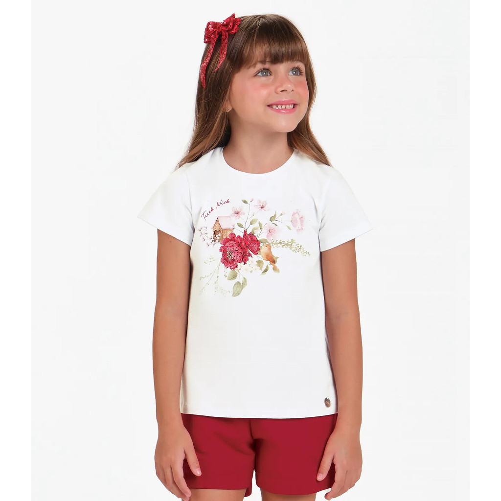Blusa Cotton Leve Feminia Trick Nick Branco