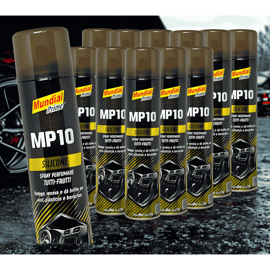 Kit 12 Silicone Spray Mp10 Tutti Frutti 300ml – Proteção, Brilho e Perfume Mundial Prime em Oferta na Shopee