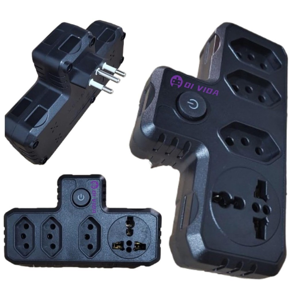 Adaptador De Tomada Benjamin Oi-to154 3 Entradas 1 Universal em Oferta na Shopee