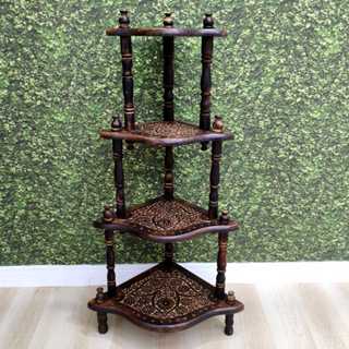 Cantoneira Estante Indiana 4 Andares Entalhada Decoração em Oferta na Shopee