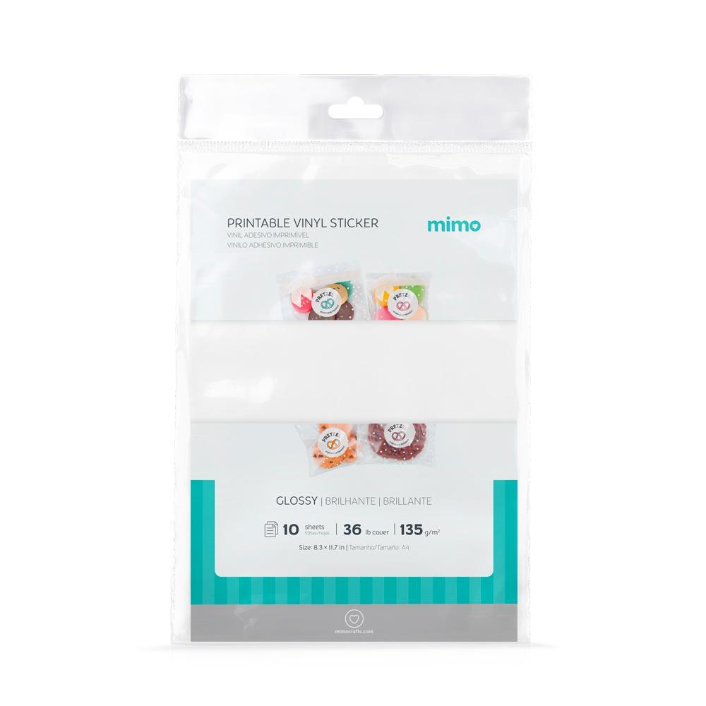Vinil Adesivo Imprimível Branco Brilho Resistente a Água - Mimo - A4 10 fls em Oferta na Shopee