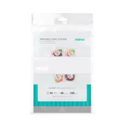 Vinil Adesivo Imprimível Branco Brilho Resistente a Água - Mimo - A4 10 fls