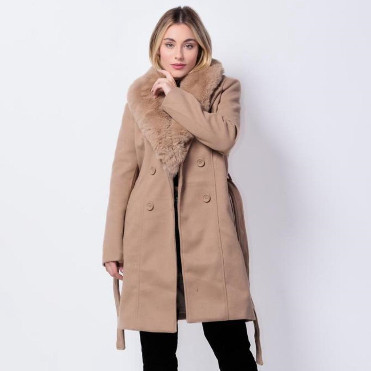 Parka Feminina Europa com Forro e Capuz Removível Sobretudo Quente La Batida em Oferta na Shopee