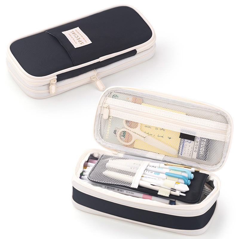 Estojo de Lápis e Canetas Grande Capacidade Organizador Escolar Portátil
