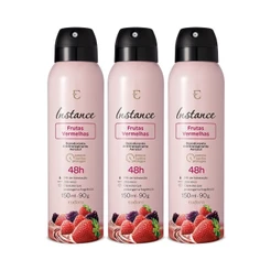 Combo Desodorante Antitranspirante Aerossol Instance Frutas Vermelhas 3x90g/150ml