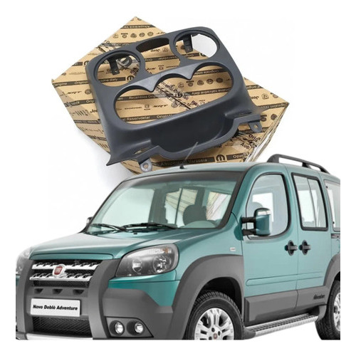 Moldura Central Painel Botão Vidro Ar Fiat Doblo 2002 2003 2004 2005 2006 2007 2008 2009 Até 2021