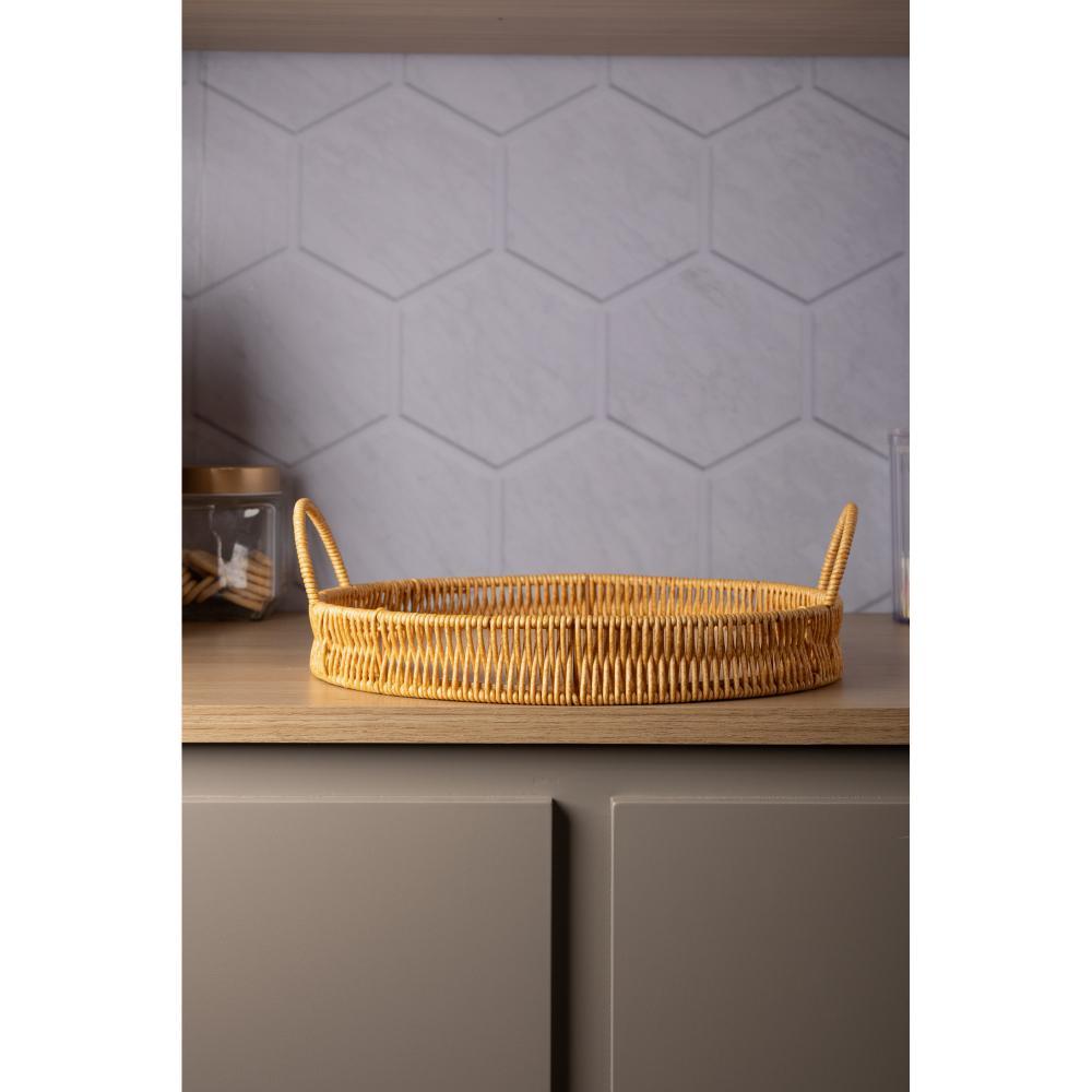 Bandeja Redonda com Alça Kali Lyor 30cm x 4,5cm Plástico em Oferta na Shopee
