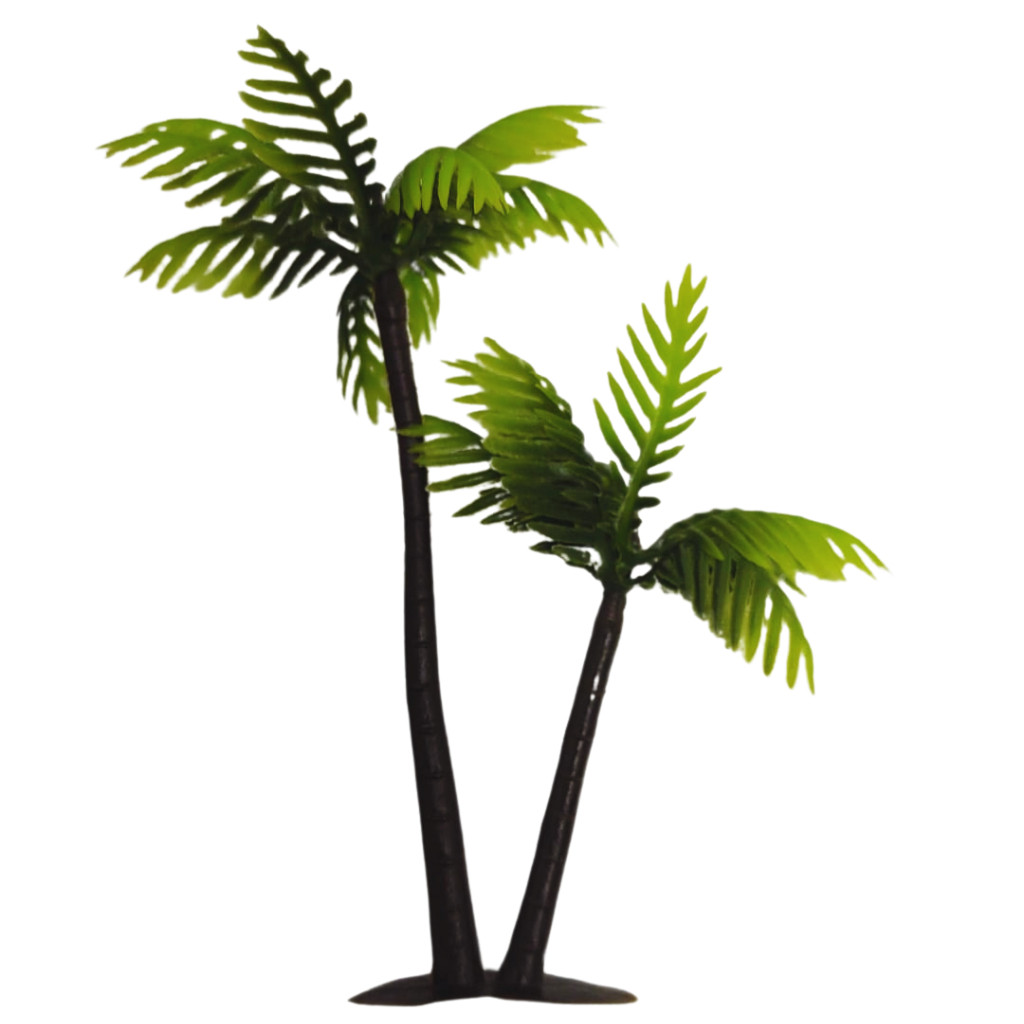 Mini Coqueiro Duplo 14 cm Plastico 1~4 Unidade Árvore Decorativa Decoração Jardim Maquete Brinquedo em Oferta na Shopee