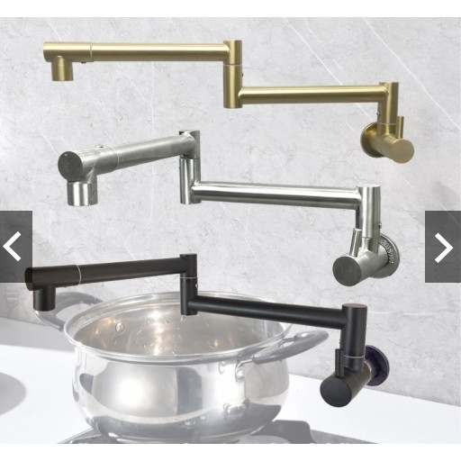 Torneira Gourmet Cozinha De Parede Articulável Dobrável Aço Inoxidável Cor Prata Escovada em Oferta na Shopee