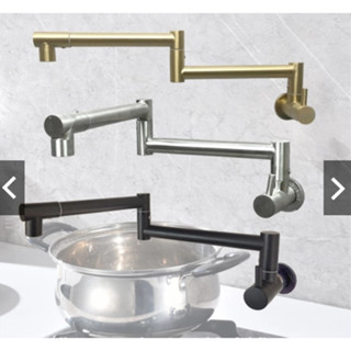 Torneira Gourmet Cozinha De Parede Articulável Dobrável Aço Inoxidável Cor Prata Escovada em Oferta na Shopee