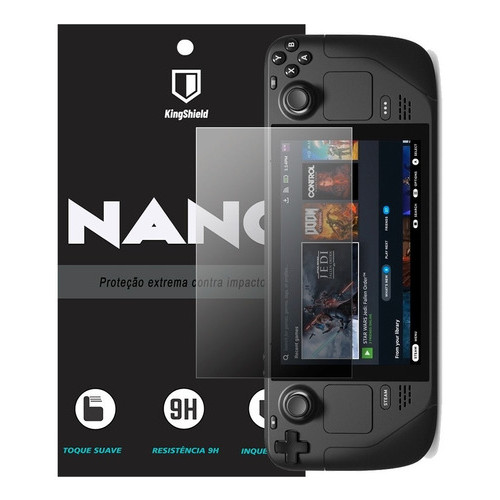 Película Steam Deck Kingshield Nano Vidro Fosca Anti-Risco Console Portátil Videogame Anti-Reflexo