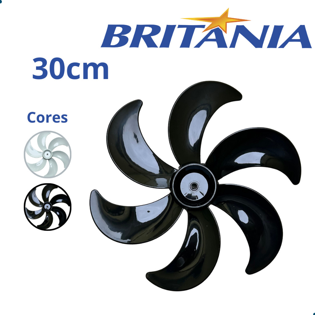 Hélice Britânia Ventilador 30cm Funda BVT30 Turbo Preto 6 Pas Original em Oferta na Shopee